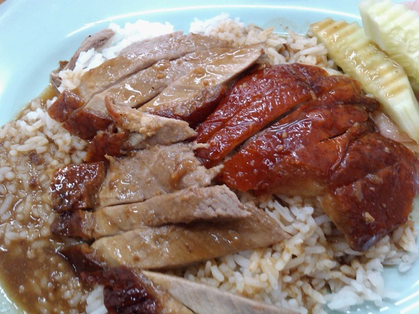 タイのご飯、アヒルの肉ライス